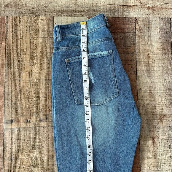 FCM jeans womens distressed skinny denim jeans in medium wash blue - Picture 8 of 10